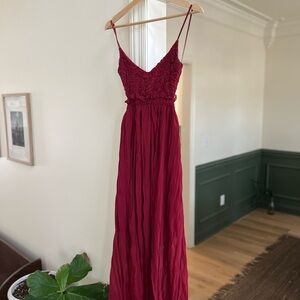 Elegant Red Spaghetti Strap Dress